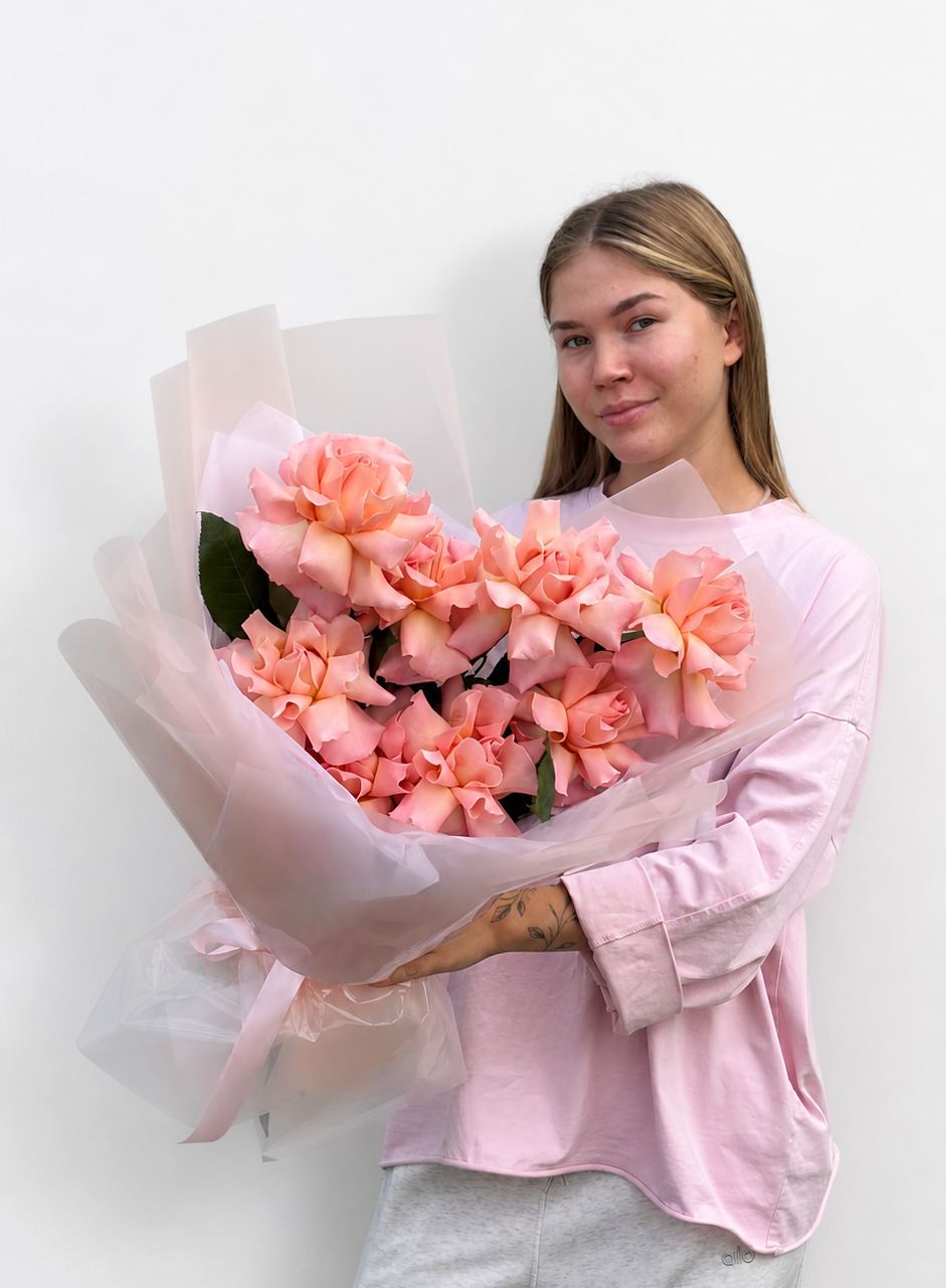 Букет из 9 французских роз Hermosa