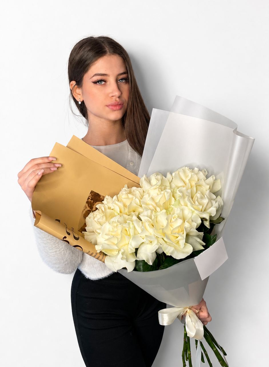 Изысканный букет из 9 французских роз