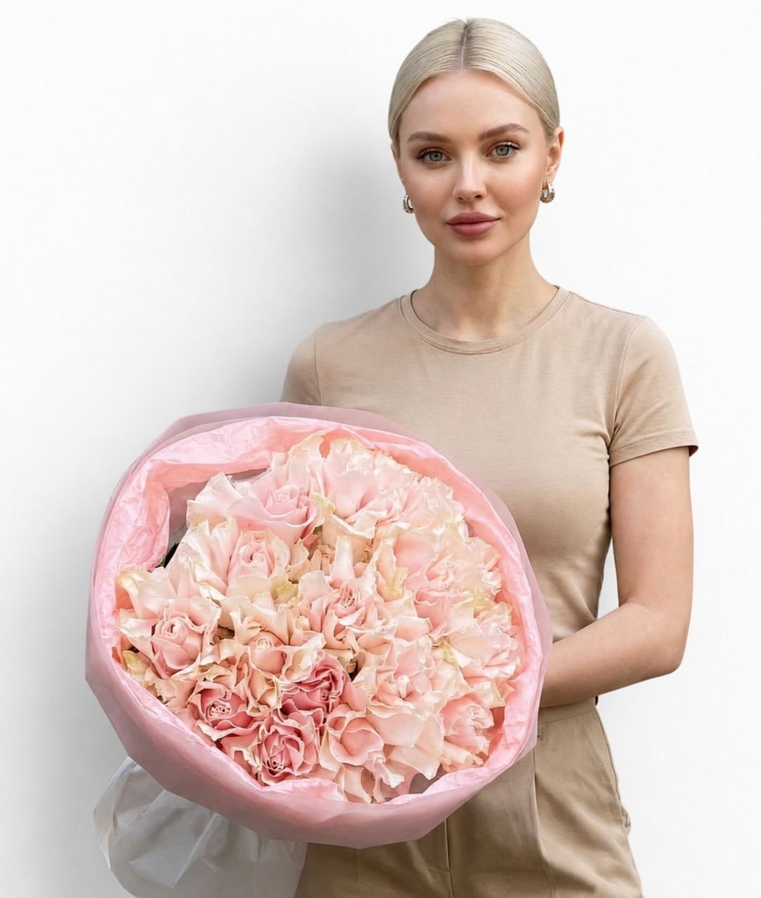 19 французских роз Pink Mondial